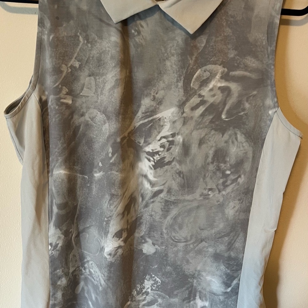 Under Armour Golf Women's Sleeveless Marble Gray Polo Heat Gear NWT